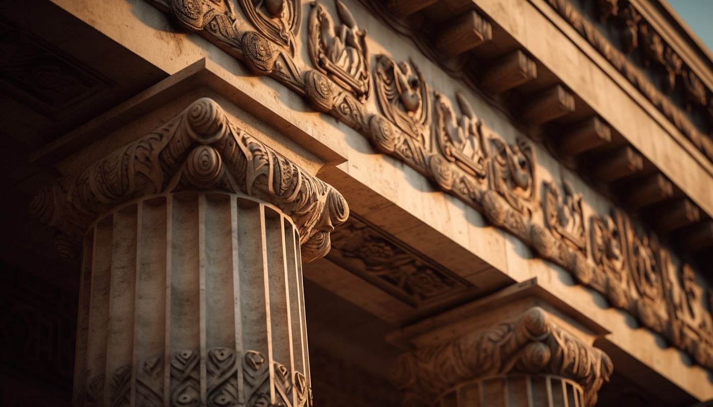 Detail of classical stone columns